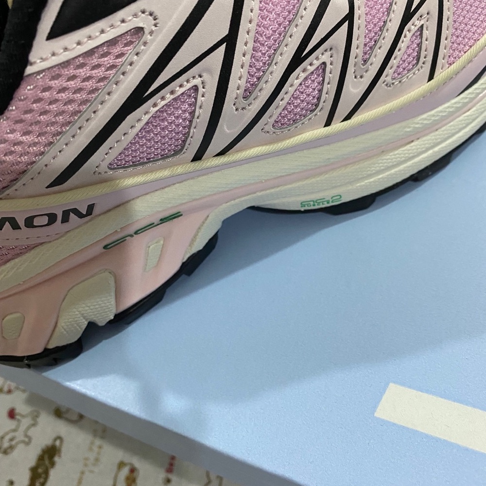 Salomon Women’s Pink and Green Trail Sneakers - Picture 8 of 8